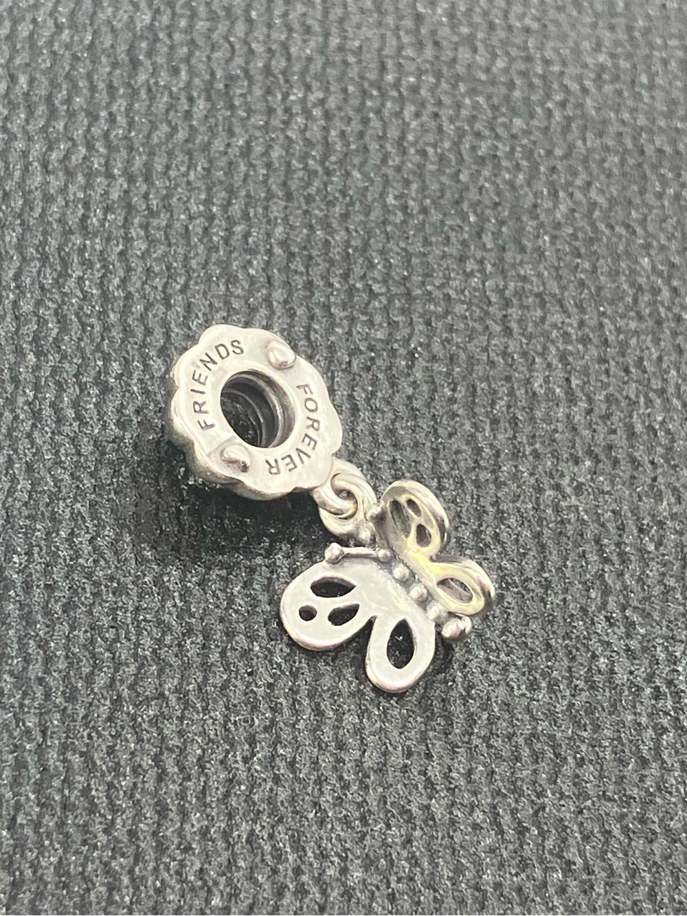 Pandora 925 ALE 'Friends Forever' Friendship Forever Butterfly Half Charm
